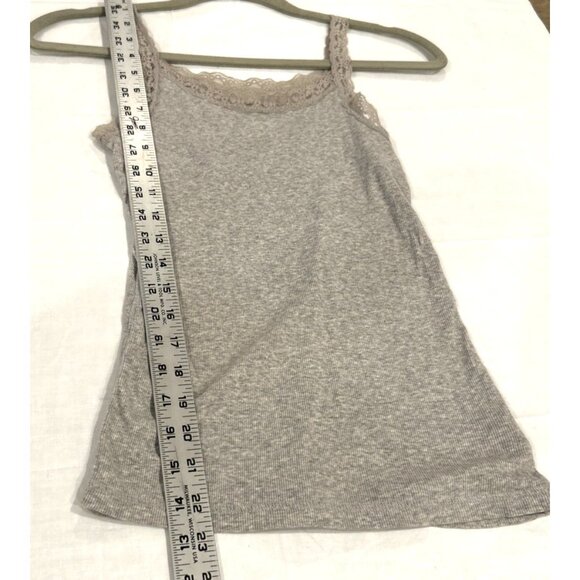 Vtg Y2K Cherokee Gray Cami Twilight Coquette Lace Trim Babydoll Tank Sz L/Girl - Picture 5 of 8